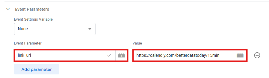 GTM GA4 Event tag showing Measurement ID variable selected and event name field