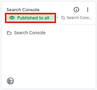 Search Console collection marked as Published in GA4 Library