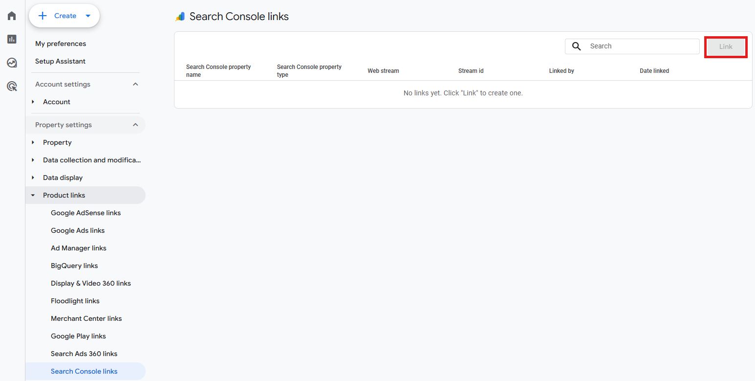 GA4 data-sharing settings showing the default options