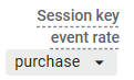 Dropdown menu showing event selection options in the Traffic Acquisition report